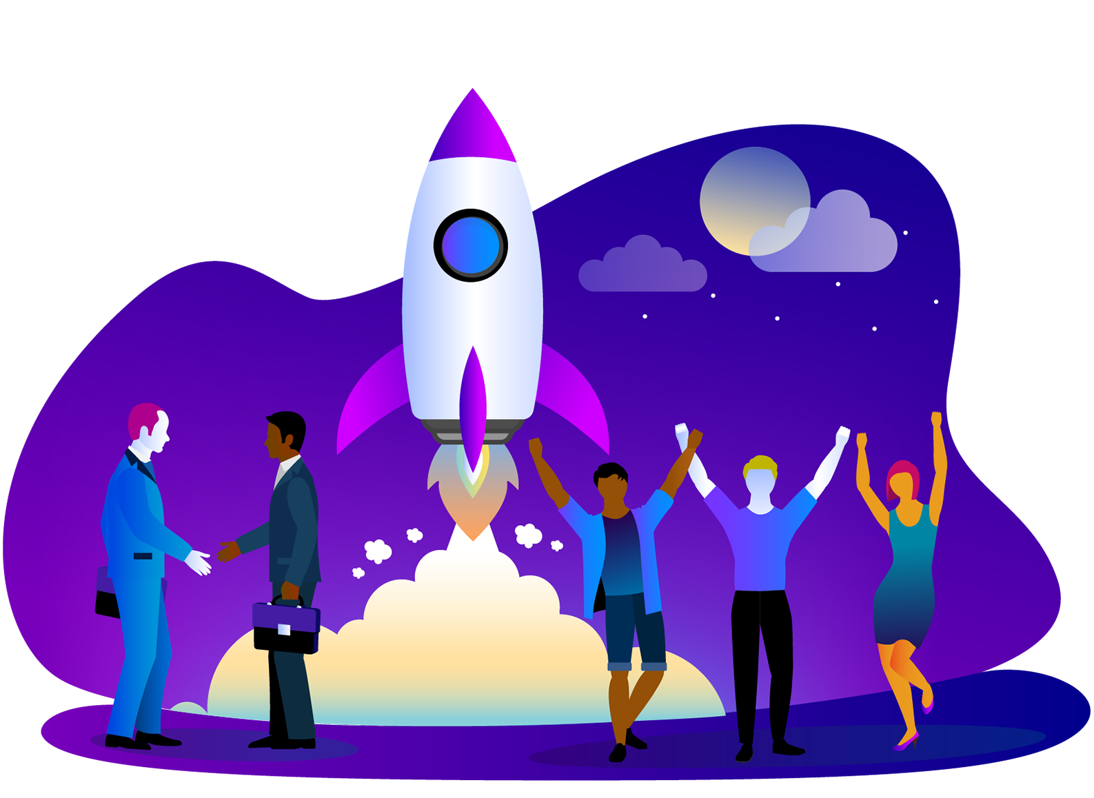 Illustration of a rocket launch